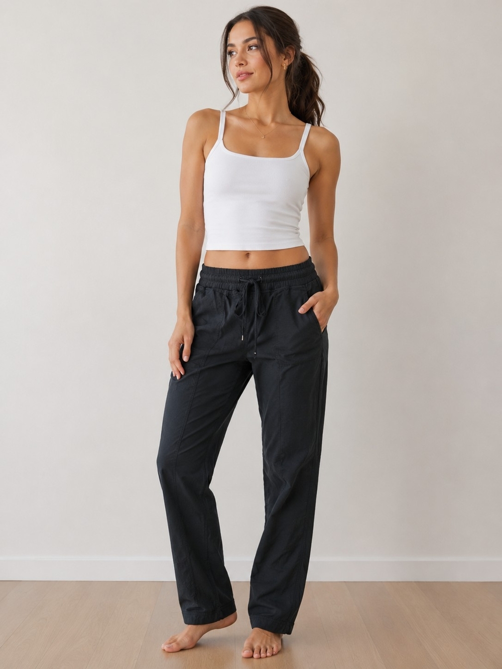 lululemon athletica Black Drawstring Track Pants